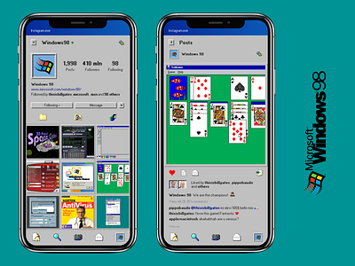 Instagram & Windows98 dribble instagram instagram template interface interfacedesign minimal neumorphism redesign ui uidesign user experience userinterface ux ux design