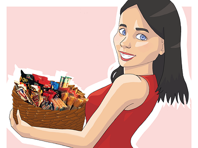 Snackbox Illustration advertisement cartoon art comic art drawing illustration photoshop art woman illustration