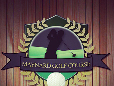 Maynard Golf Course Logo banner golf golfer shield wood