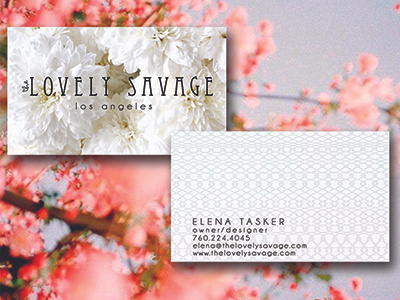 The Lovely Savage Business Cards flower child flowers lace white
