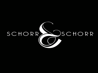 schorr & Schorr Logo ampersand black logo typography white