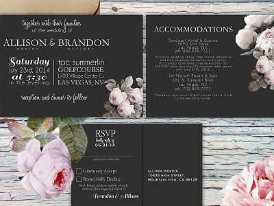Floral wedding invitations flowers invitations vintage wedding
