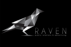 Raven PR logo branding bw logo