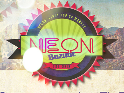 Neon bazaar Logo badge bazaar logo neon vegas