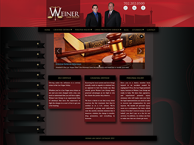 Weiner Law Group Website banner design gradient website