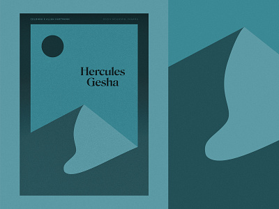 Hercules Gesha coffee design design in coffee graphic design poster design