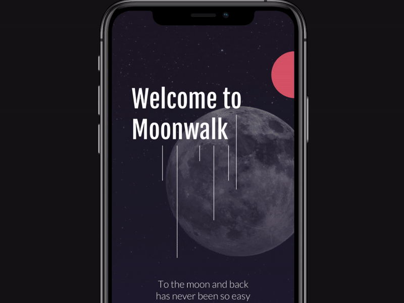To the moon and back animation app app design interaction moon moonshine motion palette pink space typography ui ui design ux work in progress