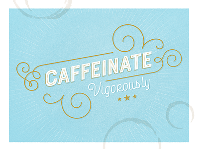 Caffeinate Vigorously caffeinated card ornament