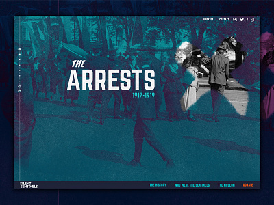 Silent Sentinels - The Arrests campaign site suffrage movement ui