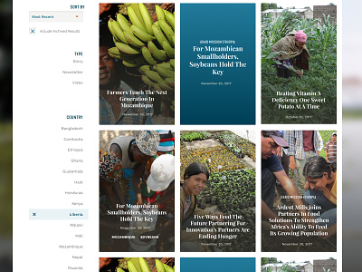 feed the future - stories! filtering filters listing nonprofit ui