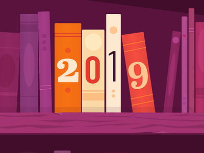 2019 Reading 2019 books bookshelf illustration reading
