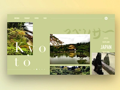 Peaceful Kyoto concept design typography ui ux web