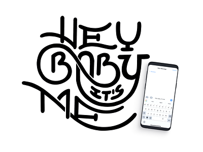 Hey Baby it's Me black and white fluid ink music touch sensitive type type art typografi typografia typography typography design typophile