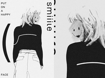 SMiiiLE! art grain happy illustator illustration poster poster design sketch smile texture typography