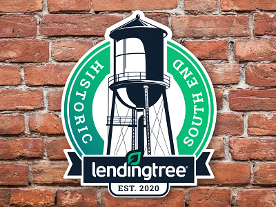 New LendingTree Headquarters Logo brand branding charlotte fintech gradient headquarter illustration lendingtree logo logo design water tower workplace