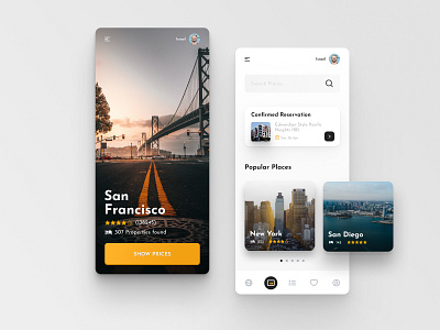 Travel App Design app application booking booking app design figma figma design icon illustration mobile product travel typography