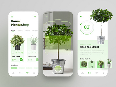 Plant Shop App app app design e commerce e commerce app e commerce design ecommerce green mobile app mobile app design plant plant app plants scanning ui virtual reality virtualreality