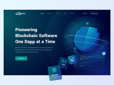 Landing Page for Blockchain Development and Security Company blockchain development landing landing page landingpage security web web design web page web site webdesign website