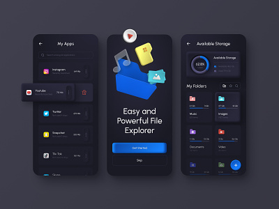 File Manager App app cloud cloud app dropbox excel file explorer file manager file sharing files folder google drive mobile neumorphism pdf ppt share storage word
