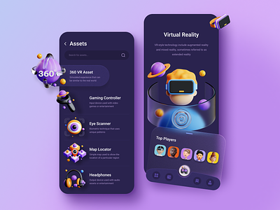 Virtual Reality App Design app app design ar augmented reality dark mode glass meta metaverse mobile ui ui design ux virtual reality vr vr design