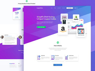 Unique Coupon Codes Distributing Landing Page