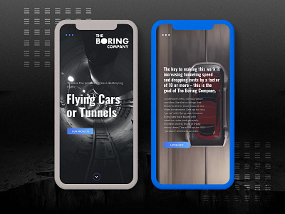 Boring Company's Website Concept app app concept clean design interface mobile mockups ui web