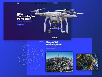 Drone Landing Page colors design drone landing minimal product ui ux web webside
