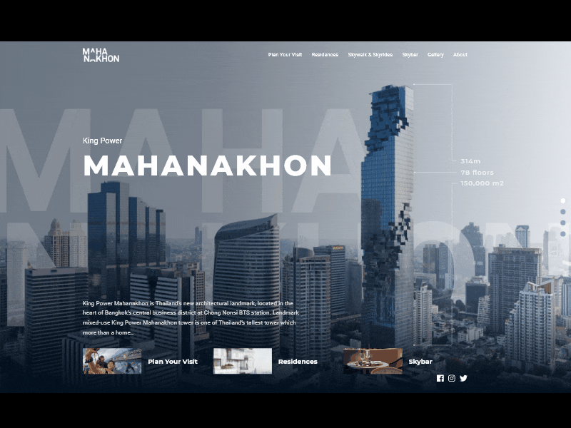 King Power MahaNakhon - Home Page Scroll Animation animation gif interaction motion promotion real estate typography ui ux video web website