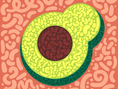 01. Avocado illustration 2d vector geometry