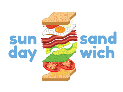 07. Sunday Sandwich 2d art avocado bacon bread design digital illustration egg illustration ketchup lettuce mayoinaise sandwich tomato vector