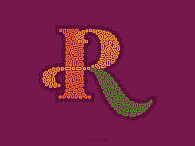 R 36daysoftype 36daysoftype2021 digital illustration fruit illustration letter plum purple serif vector