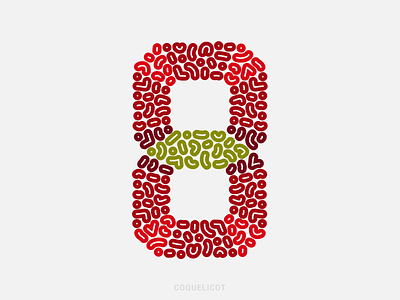 8 36daysoftype 36daysoftype2021 color combination color palette coquelicot digital illustration flower illustration letter red vector
