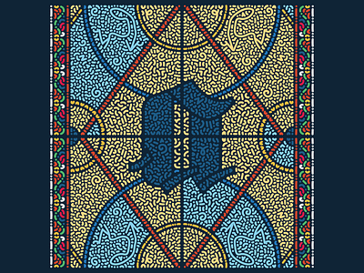 Meme-Glass: a 36daysoftype letter a stained glass vitral