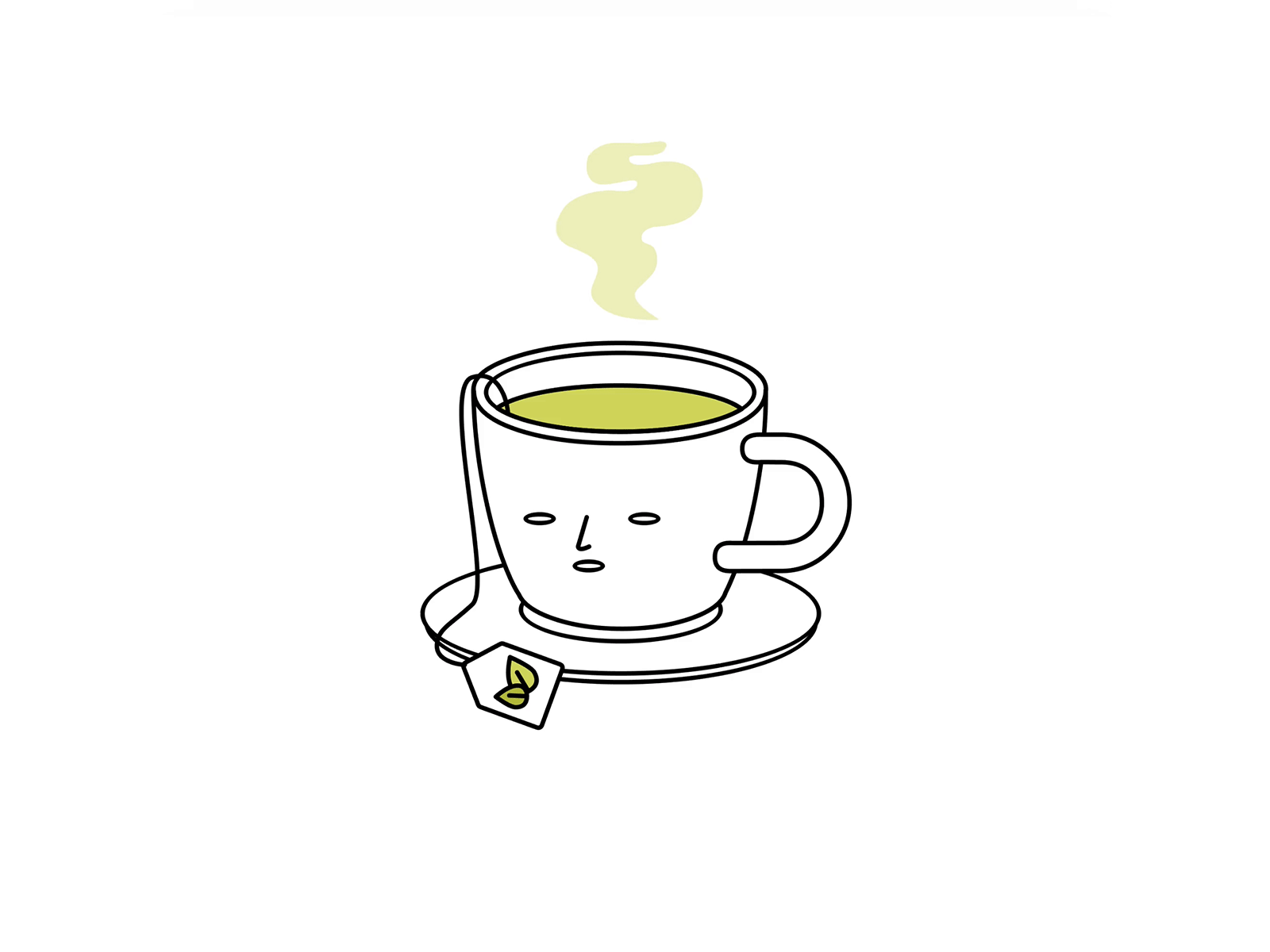 A cup of tea animation chilltober green tea illustration inktober inktober2019 invision invision studio tea