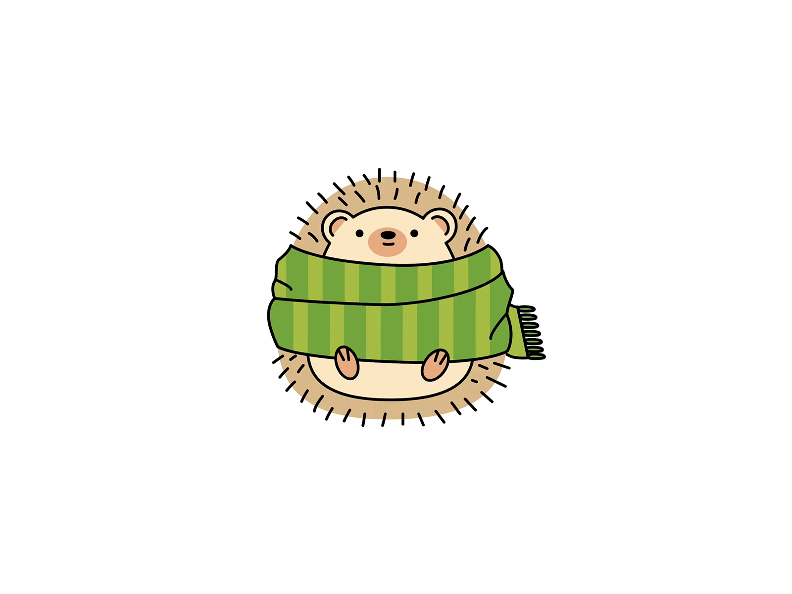 Comfy hedgehog animation chilltober hedgehog illustration inktober inktober2019 invision studio invisionstudio scarf