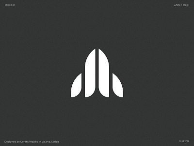 db rocket branding icon illustration letter logo mark minimalism monogram shape typography vector