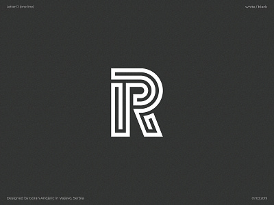 Letter R design experiment letter logo one line shape symbol typeface typography vector