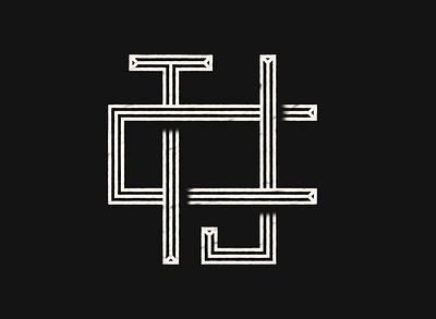 Linear Monogram black and white geometric linear monogram typography
