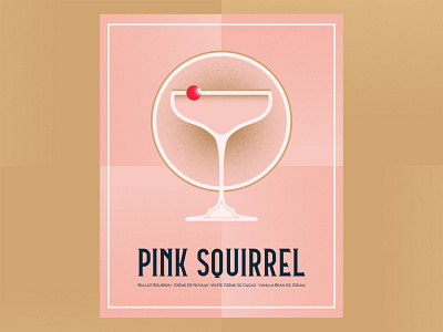 Pink Squirrel alcohol cocktail coupe design drink glass illustration pink recipe
