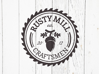 Rusty Mill Craftsmen acorn rustic rusty saw seal stamp wood