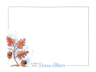 Mother's Day Notecard acorns illustration leaves mothers day nature notecard watercolor