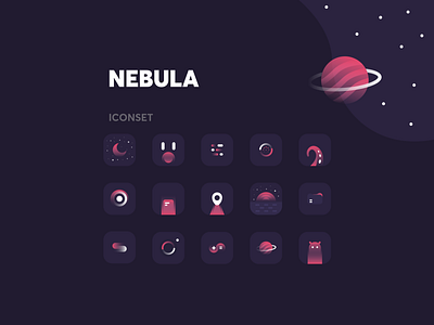 Nebula Iconset design icon icon design illustration planets vector