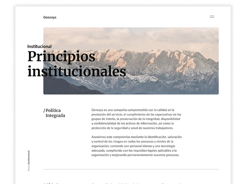 Genesys - Prototype web (WIP) hero minimal photography web web design website