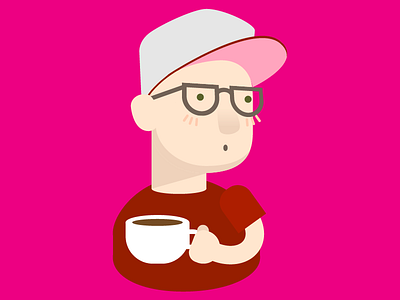 Coffee and Perks boy cartoon character coffee colorful illustration man
