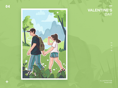 valentine's day love outing ps trip ui 应用 情人节 插图 设计
