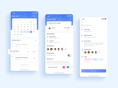 Task management tool app calendar design task to do ui