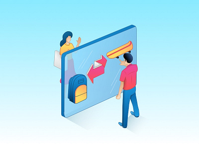 Exchage Goods illustration isometric webdesign