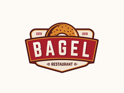 Bagel Logo Concept american art background bagel baguette bakery banner bread breakfast burger cafe cake collection croissant design dessert drawn eat element emblem