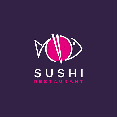 Sushi Logo Concept art asia asian background bar chopsticks concept culture design dinner east emblem fish food fresh gourmet icon illustration isolated japan