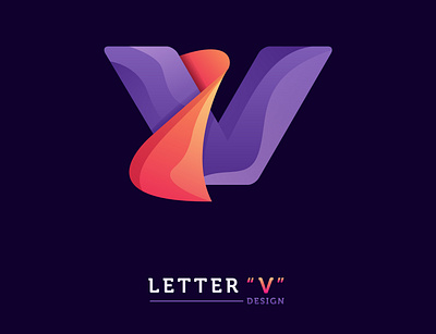 Letter V abstract art business concept design element icon illustration logo vector